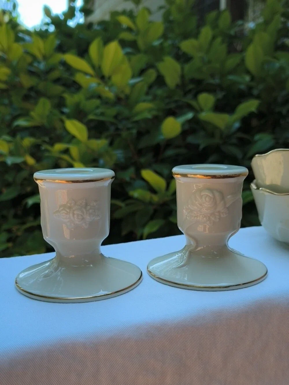Lenox Porcelain Bowls with Certified Gold Trim / Candle Stick Holder Formal Set